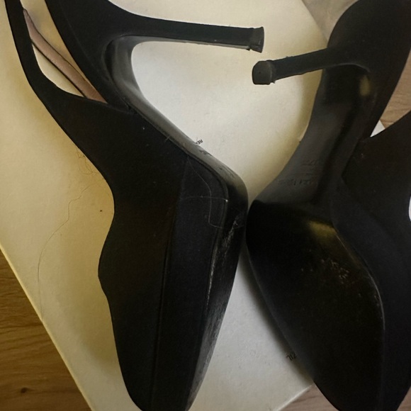Vera Wang Black Satin Sling Back - Picture 3 of 6